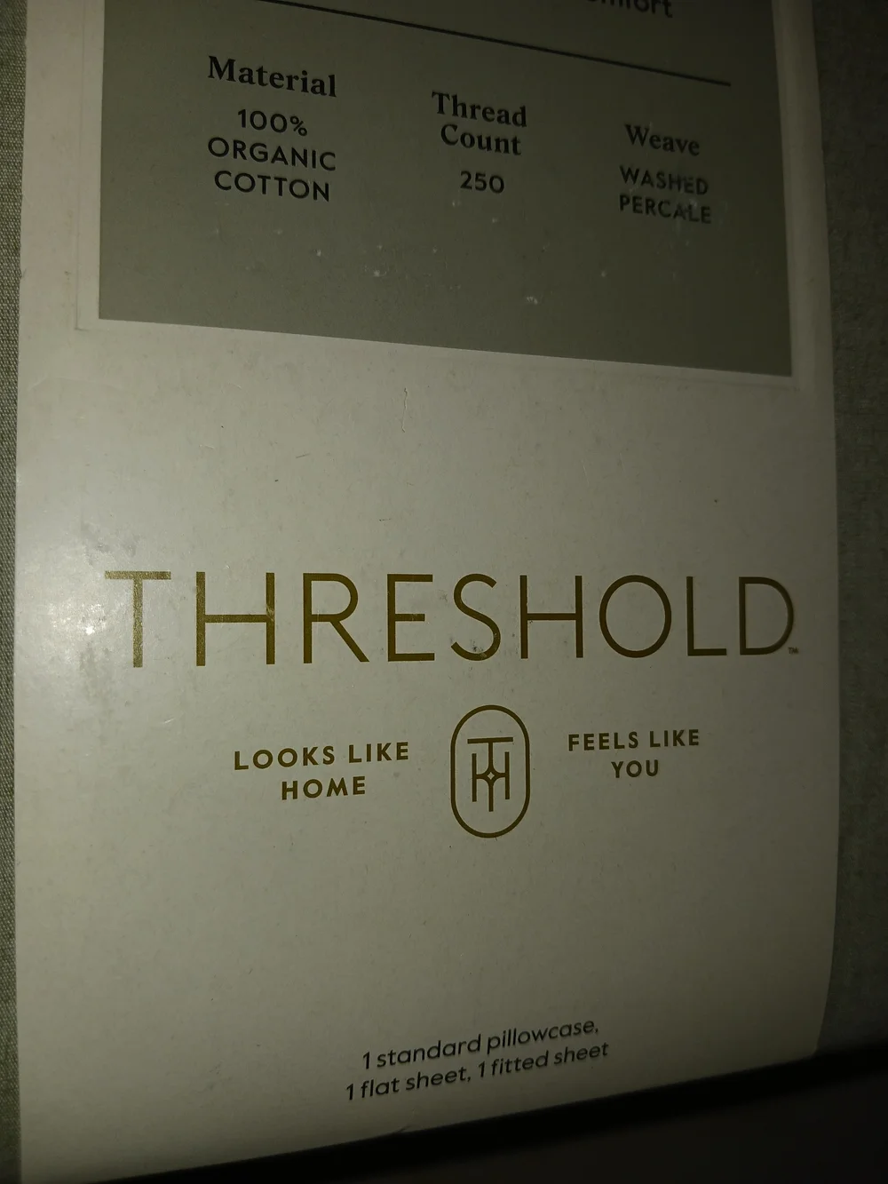 ✨️SEALED✨️ Threshold Organic Washed Percale Sheet Set Green Chambray
